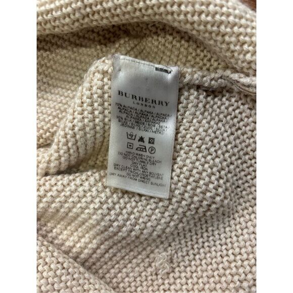 Burberry Kids' Cream Belted Knit Alpaca Blend Double Breasted Sweater Size Large - Picture 12 of 12